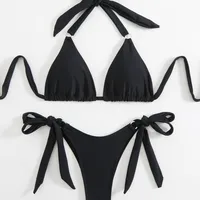 Women's Solid Color 2 Pieces Set Swimwear main image 5