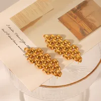 1 Pair IG Style Vintage Style Irregular Hollow Out 304 Stainless Steel Titanium Steel 18K Gold Plated Ear Studs main image 4