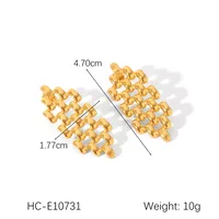 1 Pair IG Style Vintage Style Irregular Hollow Out 304 Stainless Steel Titanium Steel 18K Gold Plated Ear Studs sku image 1