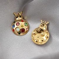 Cute Beetles 304 Stainless Steel Plating Zircon Jewelry Accessories main image 1