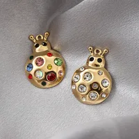 Cute Beetles 304 Stainless Steel Plating Zircon Jewelry Accessories main image 3