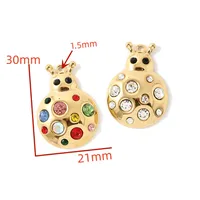 Cute Beetles 304 Stainless Steel Plating Zircon Jewelry Accessories main image 2