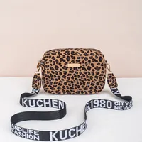 Women's Small Pu Leather Leopard Streetwear Square Zipper Square Bag sku image 1