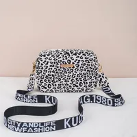 Women's Small Pu Leather Leopard Streetwear Square Zipper Square Bag main image 1