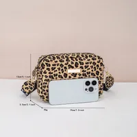 Women's Small Pu Leather Leopard Streetwear Square Zipper Square Bag main image 4