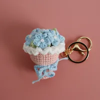 1 Piece Cute Rose Flower Yarn Women's Bag Pendant Keychain sku image 6