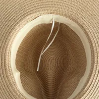Unisex Retro Hawaiian Tropical Solid Color Flat Eaves Straw Hat main image 4