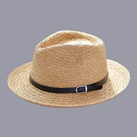 Unisex Retro Hawaiian Tropical Solid Color Flat Eaves Straw Hat main image 2