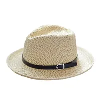 Unisex Retro Hawaiian Tropical Solid Color Flat Eaves Straw Hat main image 3