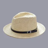 Unisex Retro Hawaiian Tropical Solid Color Flat Eaves Straw Hat sku image 2