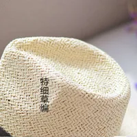 Unisex Retro Hawaiian Tropical Solid Color Flat Eaves Straw Hat main image 4