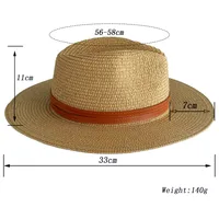 Unisex Retro Hawaiian Tropical Solid Color Flat Eaves Straw Hat main image 2