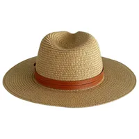 Unisex Retro Hawaiian Tropical Solid Color Flat Eaves Straw Hat main image 5