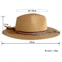 Unisex Retro Hawaiian Tropical Solid Color Flat Eaves Straw Hat main image 2
