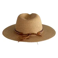 Unisex Retro Hawaiian Tropical Solid Color Flat Eaves Straw Hat main image 3