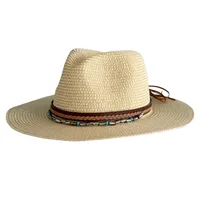 Unisex Retro Hawaiian Tropical Solid Color Flat Eaves Straw Hat sku image 2
