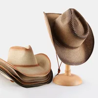 Unisex Hawaiian Tropical Geometric Curved Eaves Straw Hat main image 1