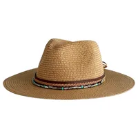 Unisex Retro Hawaiian Tropical Solid Color Flat Eaves Straw Hat main image 5
