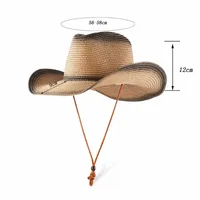 Unisex Hawaiian Tropical Geometric Curved Eaves Straw Hat main image 2