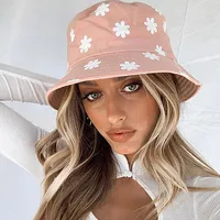 Women's Cute Vacation Flower Curved Eaves Bucket Hat main image 4