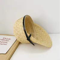 Women's Hawaiian Vacation Tropical Solid Color Curved Eaves Straw Hat Equestrian Hat main image 3