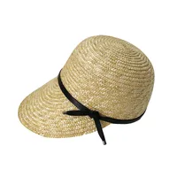 Women's Hawaiian Vacation Tropical Solid Color Curved Eaves Straw Hat Equestrian Hat main image 4