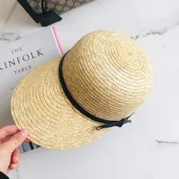 Women's Hawaiian Vacation Tropical Solid Color Curved Eaves Straw Hat Equestrian Hat main image 5