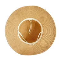Unisex Hawaiian Tropical Solid Color Big Eaves Straw Hat main image 3