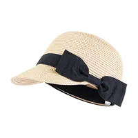 Women's Hawaiian Tropical Bow Knot Curved Eaves Straw Hat Equestrian Hat sku image 2