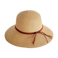 Unisex Hawaiian Tropical Solid Color Big Eaves Straw Hat main image 5