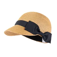 Women's Hawaiian Tropical Bow Knot Curved Eaves Straw Hat Equestrian Hat main image 4