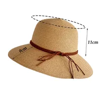 Unisex Hawaiian Tropical Solid Color Big Eaves Straw Hat main image 2