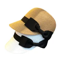 Women's Hawaiian Tropical Bow Knot Curved Eaves Straw Hat Equestrian Hat main image 5