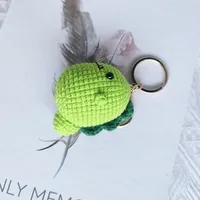 1 Piece Cute Four Leaf Clover Dinosaur Flower Yarn Unisex Bag Pendant Keychain main image 5