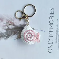 1 Piece Cute Four Leaf Clover Dinosaur Flower Yarn Unisex Bag Pendant Keychain sku image 5