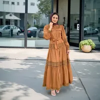 Women's Adults Color Block Lace Stringy Selvedge Abaya main image 2