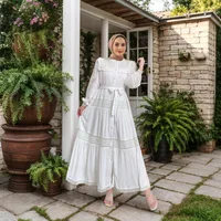 Women's Adults Color Block Lace Stringy Selvedge Abaya main image 4