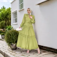 Women's Adults Color Block Lace Stringy Selvedge Abaya main image 3