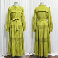 Women's Adults Color Block Lace Stringy Selvedge Abaya sku image 9