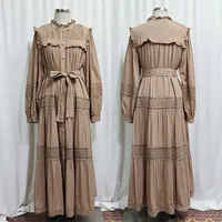 Women's Adults Color Block Lace Stringy Selvedge Abaya sku image 17