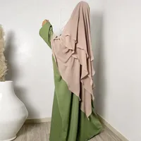 M221#10 Color Muslim Ethnic Headscarf Indonesian Malay Clothes For Worship Service Solid Color Three-Layer Big Headscarf Hijab Generation Hair sku image 7