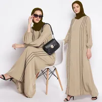 Women's Adults Lines Contrast Binding Abaya main image 2