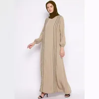 Women's Adults Lines Contrast Binding Abaya main image 1