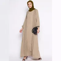 Women's Adults Lines Contrast Binding Abaya main image 3