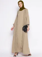 Women's Adults Lines Contrast Binding Abaya sku image 2