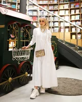 Women's Adults Solid Color Patchwork Abaya sku image 4