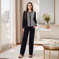 Women's Stripes/Plaid Leisure Suit Abaya main image 2