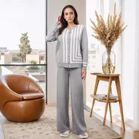 Women's Stripes/Plaid Leisure Suit Abaya main image 3