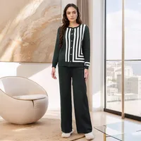 Women's Stripes/Plaid Leisure Suit Abaya main image 4