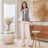 Women's Stripes/Plaid Leisure Suit Abaya main image 5